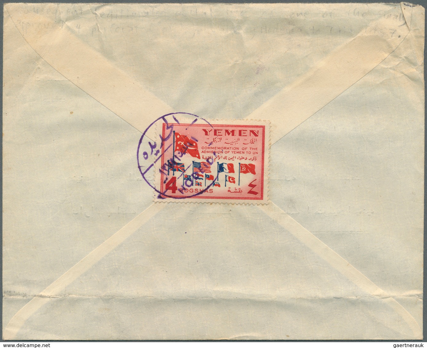 23020 Jemen: 1950/1965 (ca.), Assortment Of 55 Covers, Apparently Mainly Commercial Mail (postal Wear/impe - Yémen