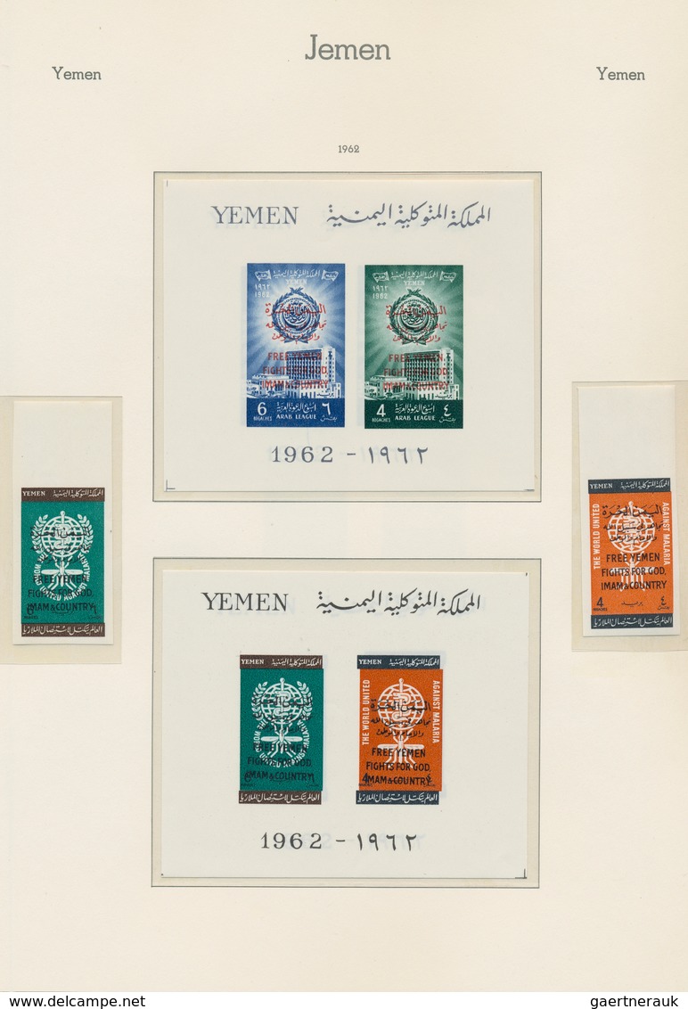 23035 Jemen: 1959-67: Mint collection of almost all stamps and souvenir sheets, perforated and imperforate