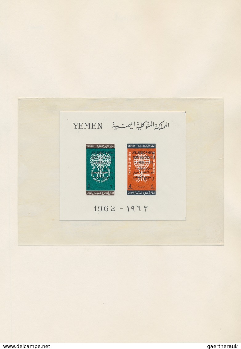 23035 Jemen: 1959-67: Mint collection of almost all stamps and souvenir sheets, perforated and imperforate