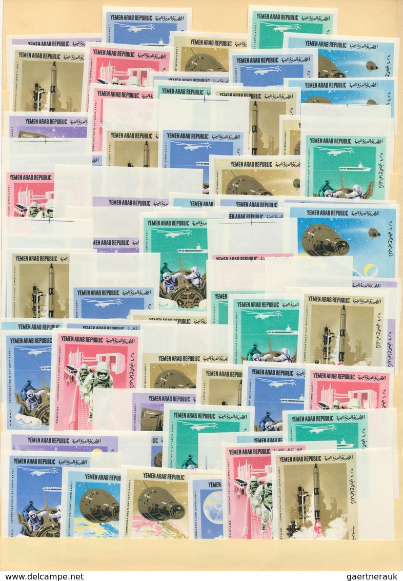 23042 Jemen: 1962/1971, U/m Accumulation With Mainly Complete Sets, Also Imperfs And Overprints. Michel Ca - Yémen