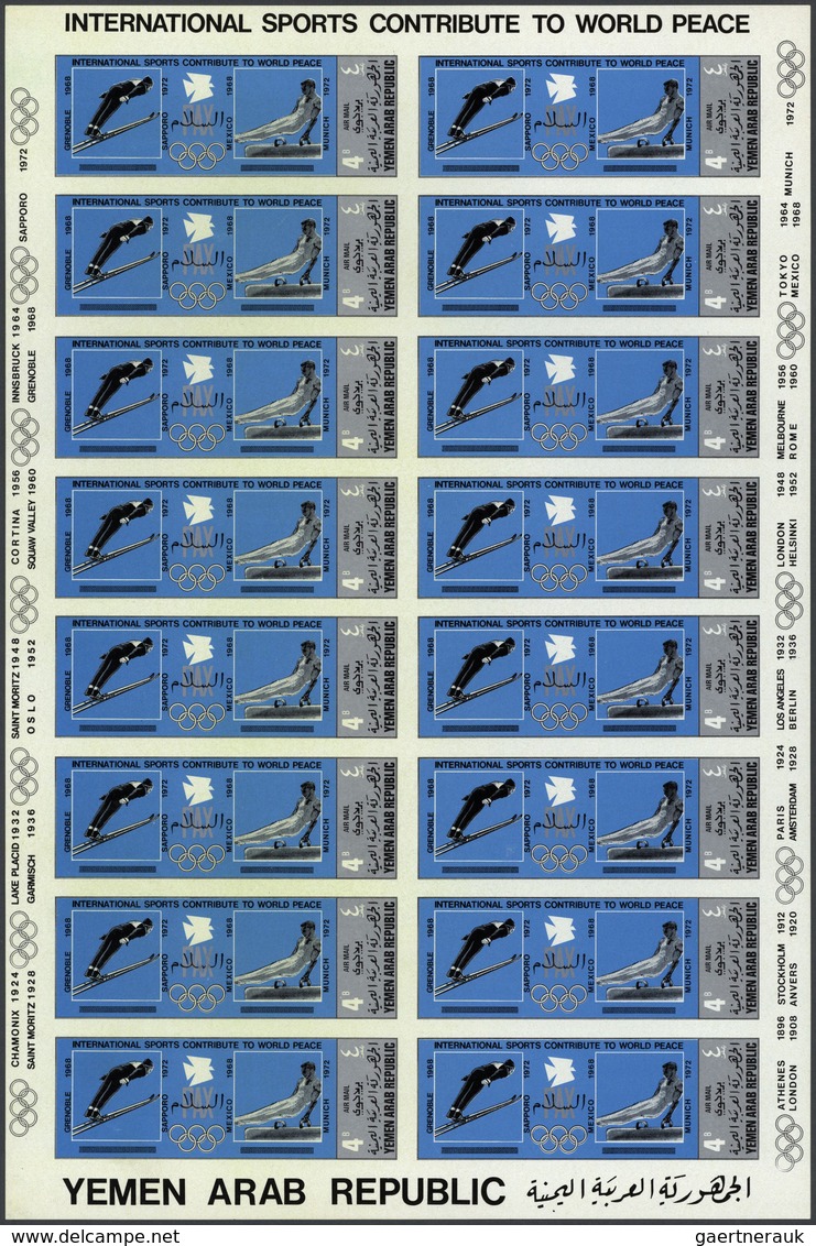 23073 Jemen: 1969/1972, U/m Collection Of (unfolded) Complete Sheets Comprising Only Complete Sets, Good T - Yémen