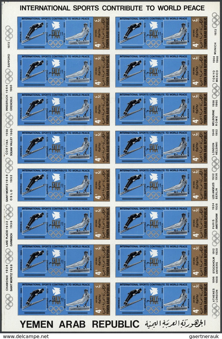 23073 Jemen: 1969/1972, U/m Collection Of (unfolded) Complete Sheets Comprising Only Complete Sets, Good T - Yémen