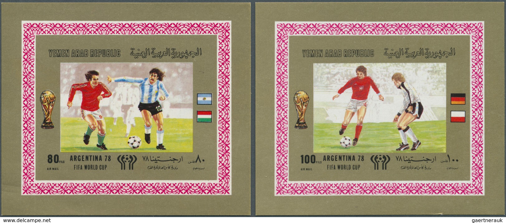 23114 Jemen: 1980, Football World Championship '78, 25f. To 100f., 25 Complete Sets Of Eight De Luxe Sheet - Yémen