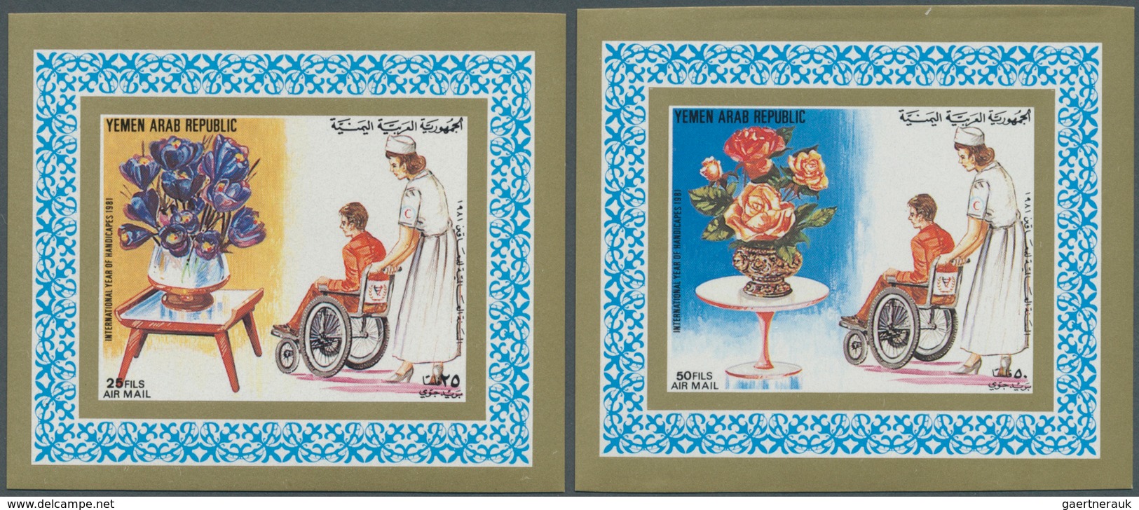 23126 Jemen: 1982, International Year Of Disabled Persons '81/Flowers, 25f. To 125f., 24 Complete Sets Of - Yémen