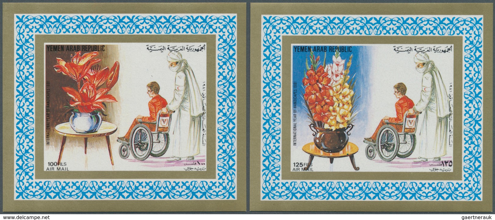 23126 Jemen: 1982, International Year Of Disabled Persons '81/Flowers, 25f. To 125f., 24 Complete Sets Of - Yémen