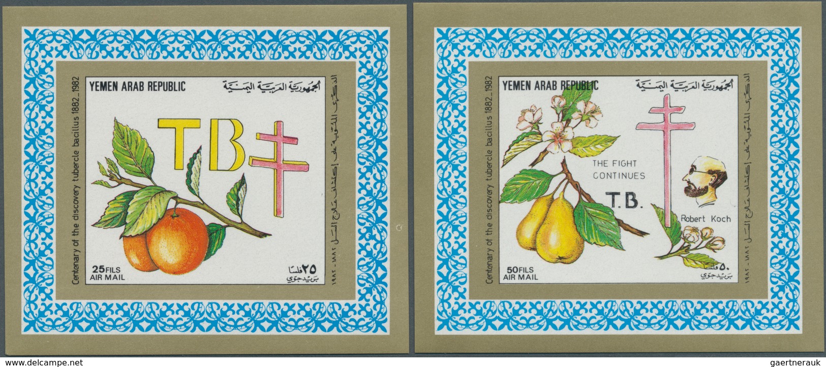 23131 Jemen: 1982, Tbc Research/Fruits, 25f. To 125f., 25 Complete Sets Of Six De Luxe Sheets Each. Michel - Yémen