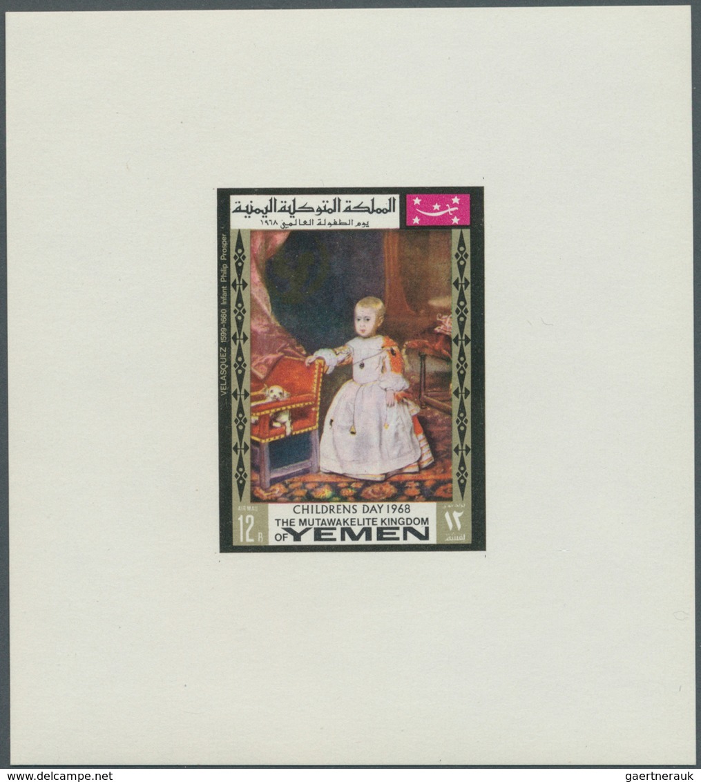 23177 Jemen - Königreich: 1967/1968, U/m Accumulation Of Apprx. 260 De Luxe Sheets Of Issues "Paintings", - Yémen