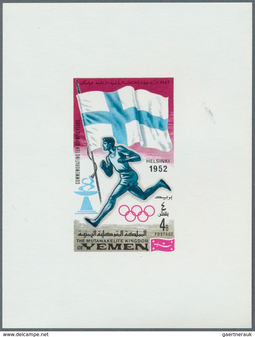 23186 Jemen - Königreich: 1968, Summer OLYMPICS 1924-1968 'National flags and venues' 11 different imperfo