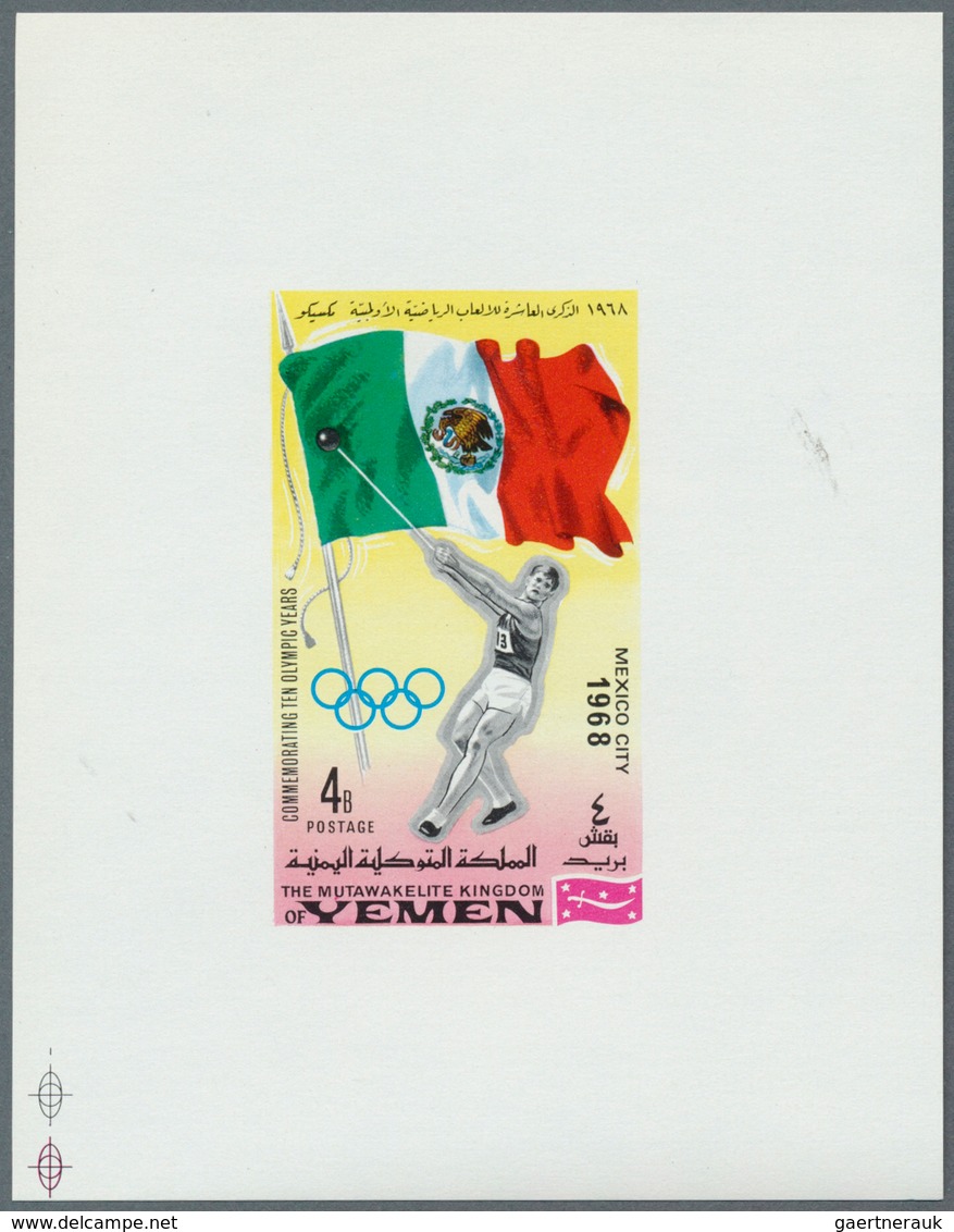 23186 Jemen - Königreich: 1968, Summer OLYMPICS 1924-1968 'National flags and venues' 11 different imperfo