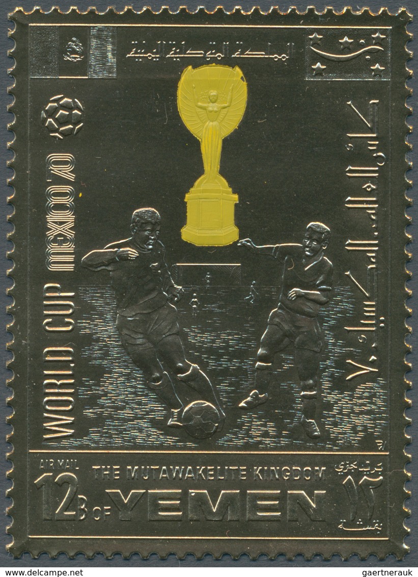 23241 Jemen - Königreich: 1970, Winners Of The Football World Championship Mexico With YELLOW Opt. Perfora - Yémen