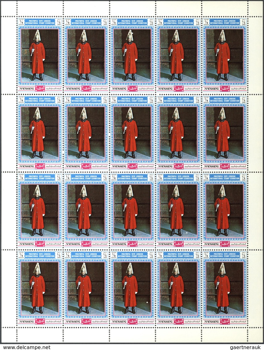 23248 Jemen - Königreich: 1970, PHILYMPIA London, Both Issues Perf. And Imperf., 40 Complete Sets Each Wit - Yémen