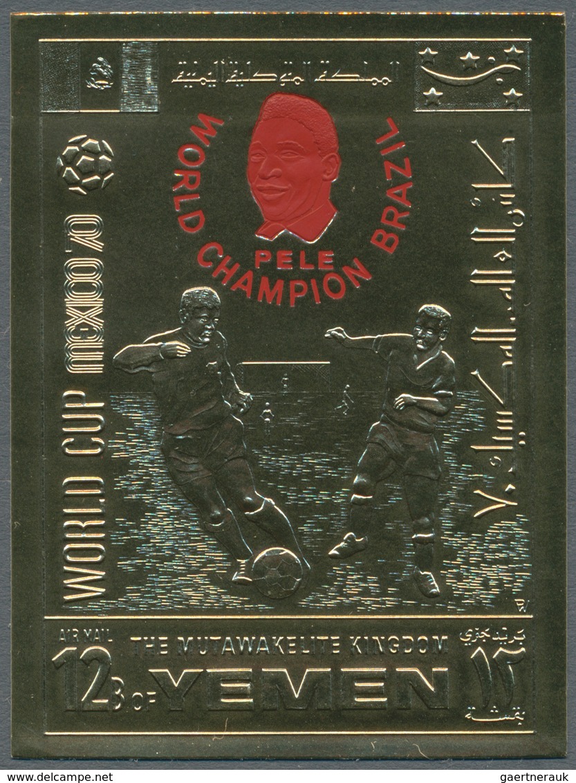 23266 Jemen - Königreich: 1970, Winners Of The Football World Championship Mexico With RED Opt. ('PELE Wor - Yémen