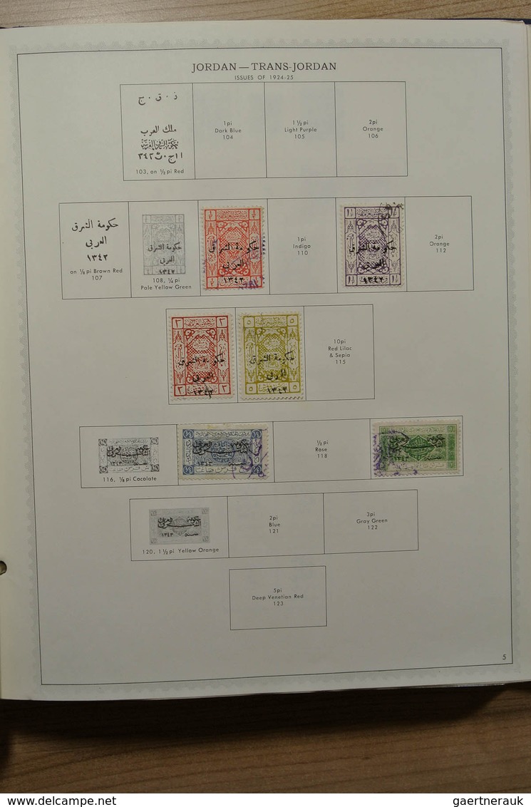 23273 Jordanien: 1920-1984. Nicely filled, used collection Jordan 1920-1984 in Minkus album. Also a small