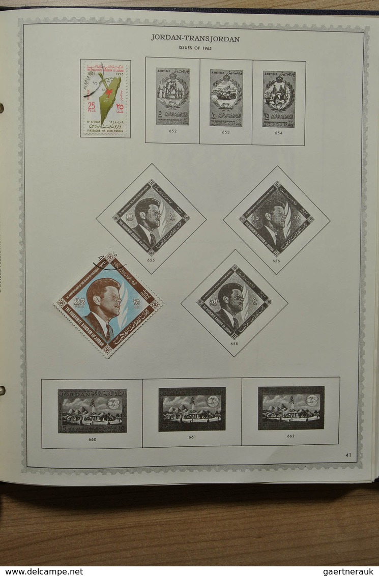 23273 Jordanien: 1920-1984. Nicely filled, used collection Jordan 1920-1984 in Minkus album. Also a small