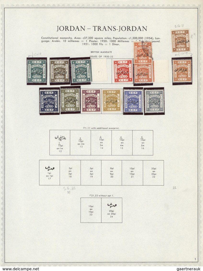 23274 Jordanien: 1920/1980, Mint And Used Collection In A Binder On Album Pages Incl. Early Overprints, Co - Jordanie