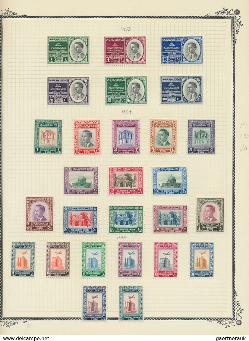 23275 Jordanien: 1920/1965, Mainly Mint Collection On Album Pages, Comprising Better Sets And Airmails, So - Jordanie