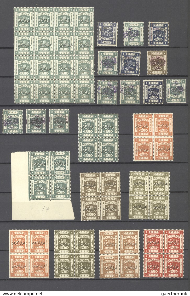 23276 Jordanien: 1920/1925, Overprints, Mainly Mint Accumulation Of Apprx. 260 Stamps Of Various Issues, A - Jordanie