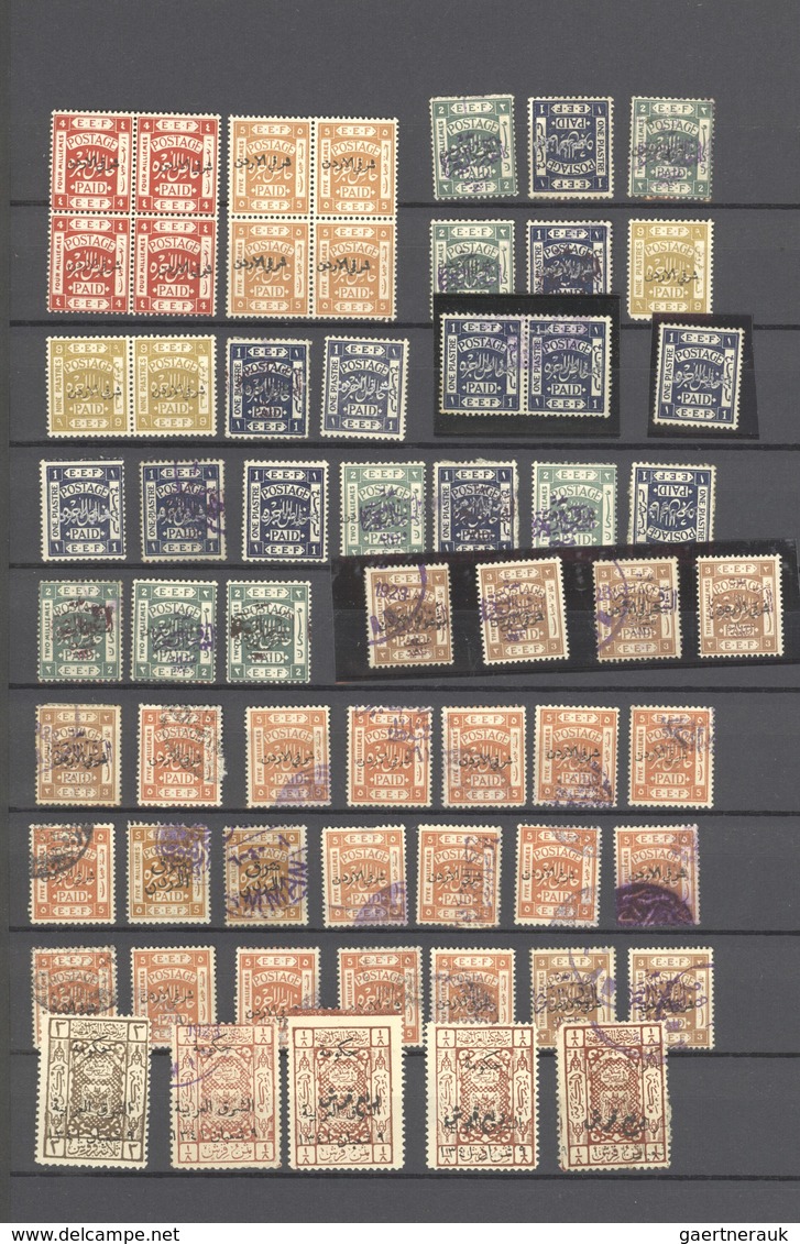 23276 Jordanien: 1920/1925, Overprints, Mainly Mint Accumulation Of Apprx. 260 Stamps Of Various Issues, A - Jordanie