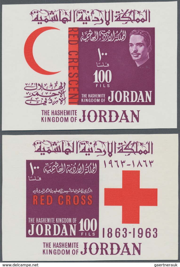 23278 Jordanien: 1924/1980 (ca.), Duplicates In Three Small Albums/binders With Many Complete Sets Etc. In - Jordanie