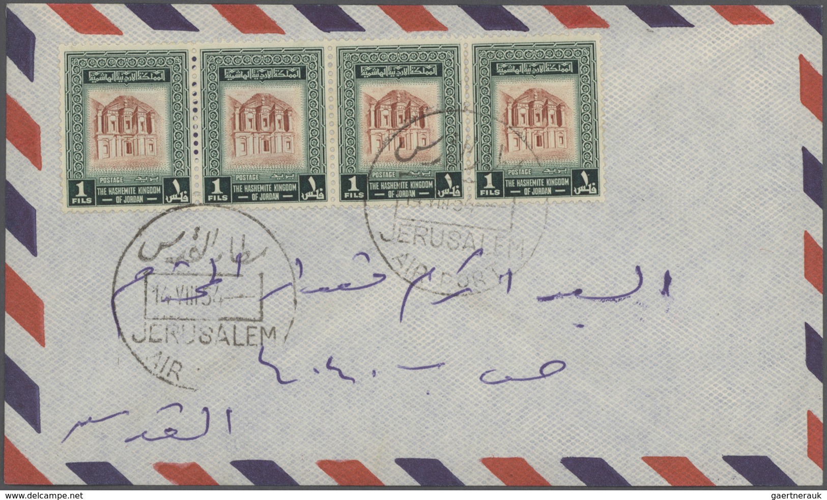 23279 Jordanien: 1925-80, Box Containing 3040 Covers & FDC, Including Registered Mail, Air Mail, Overprint - Jordanie