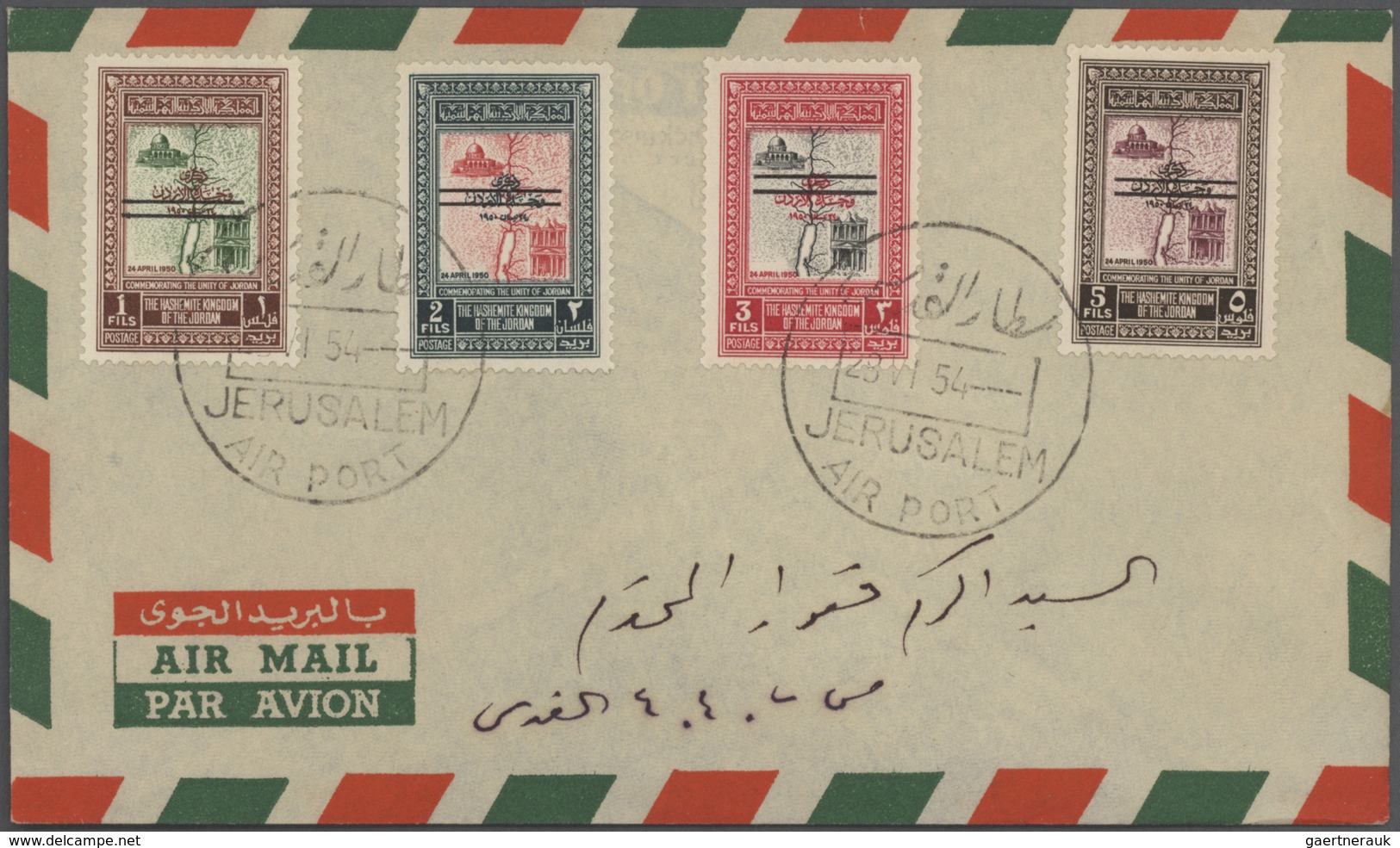 23279 Jordanien: 1925-80, Box containing 3040 covers & FDC, including registered mail, air mail, overprint