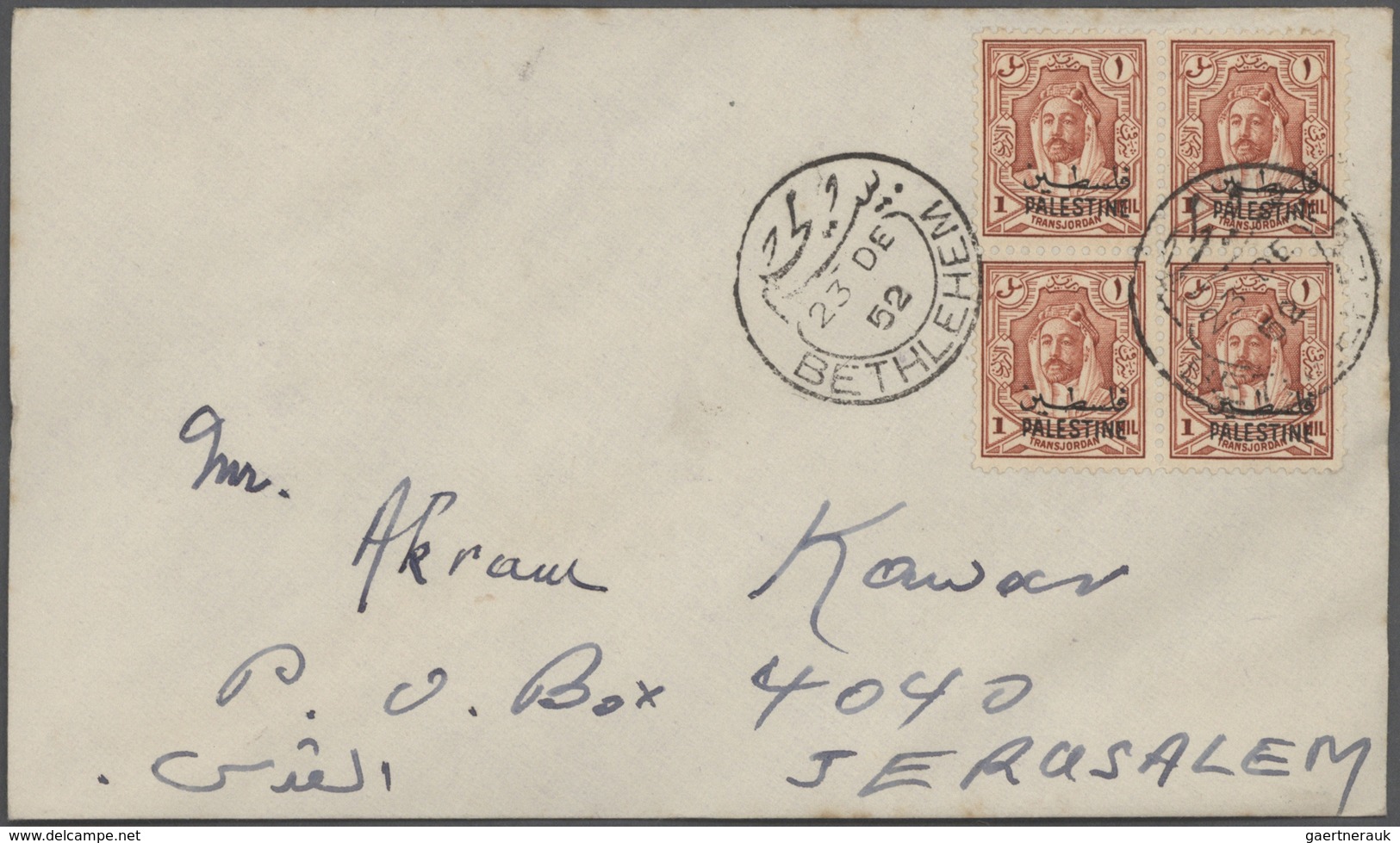 23280 Jordanien: 1925-80, Box Containing "Transjordan Cancellations Collection" On 1470 Covers, Many Small - Jordanie
