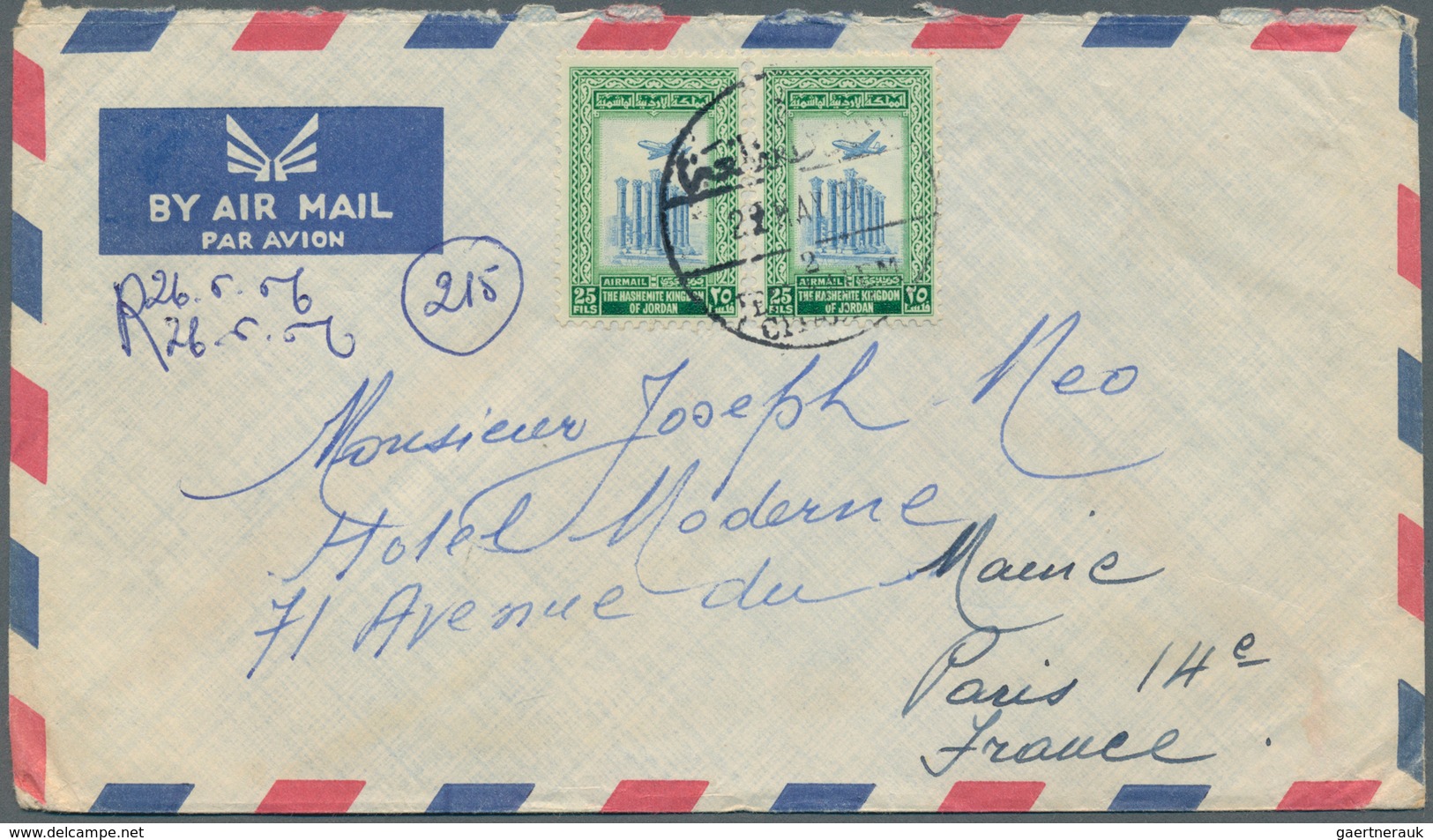 23297 Jordanien: 1950's-60's: Postmarks Of Many Different Jordan P.O.s On More Than 3200 Covers, Mostly Us - Jordanie