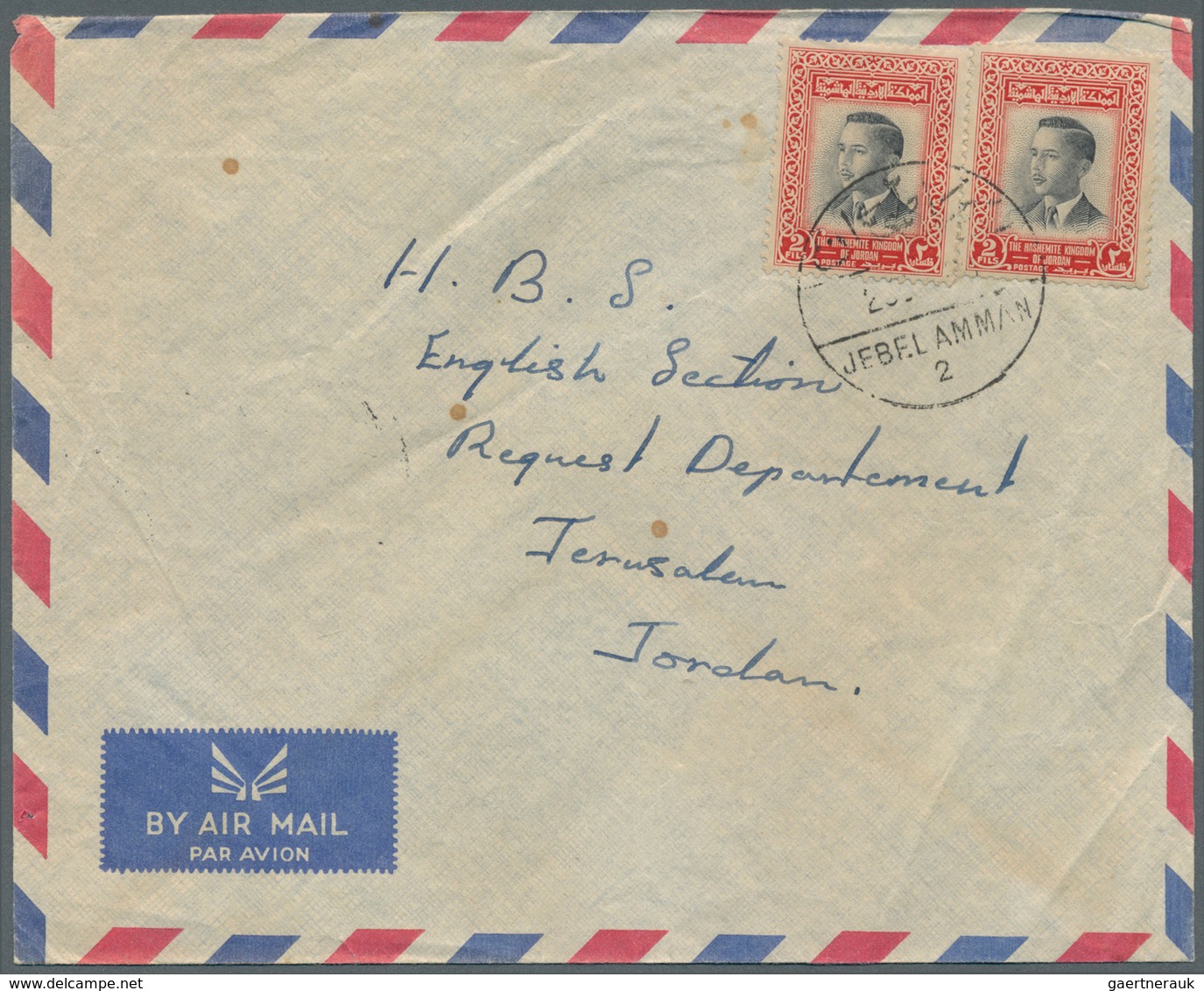 23297 Jordanien: 1950's-60's: Postmarks Of Many Different Jordan P.O.s On More Than 3200 Covers, Mostly Us - Jordanie