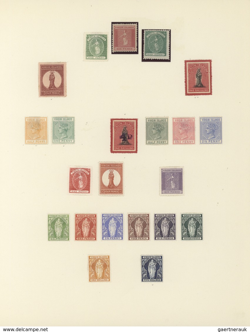 23312 Jungferninseln / Virgin Islands: 1866-1930, Collection On Two Album Leaves Starting St. Ursula 1866 - Iles Vièrges Britanniques