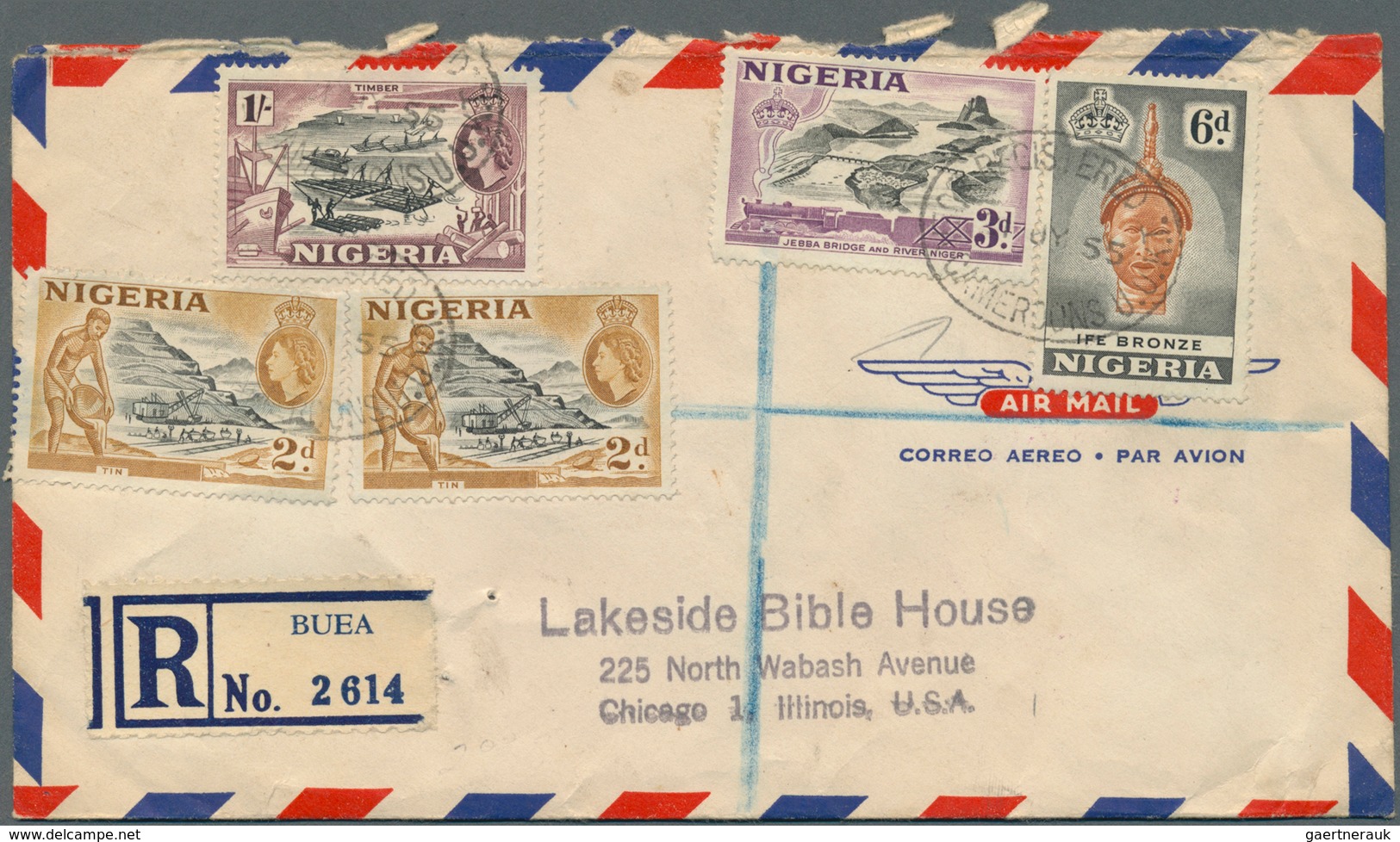 23322 Kamerun - Britisches Treuhandgebiet Westkamerun: 1951/1957, 18 Mostly Registered Airmails Franked Wi - Cameroun (1960-...)