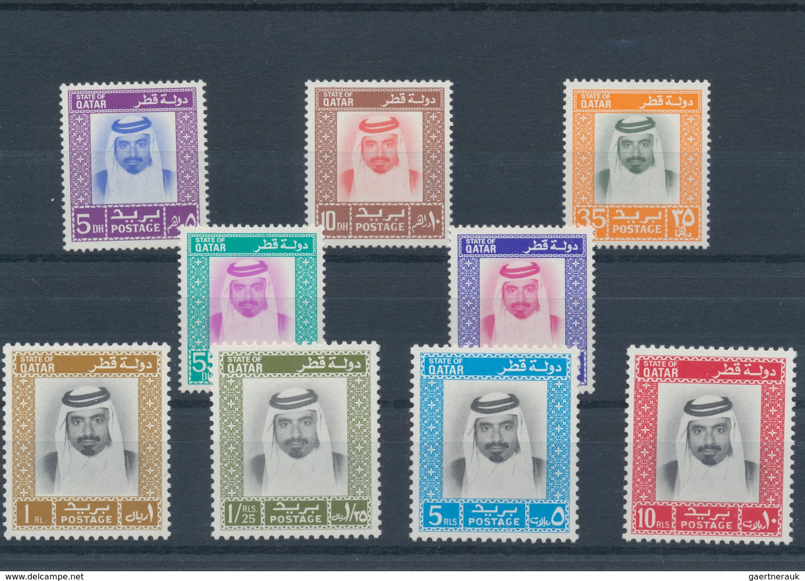 23326 Katar / Qatar: 1957/1972, Mint Assortment On Stockcards From Ovp. On GB, E.g. 1961 Definitives (2), - Qatar