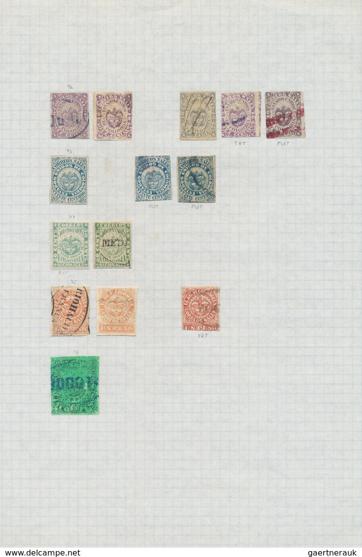 23341 Kolumbien: 1859/1970 (ca.), Used And Mint Collection/accumulation On Leaves/stockpages, Main Value I - Colombie