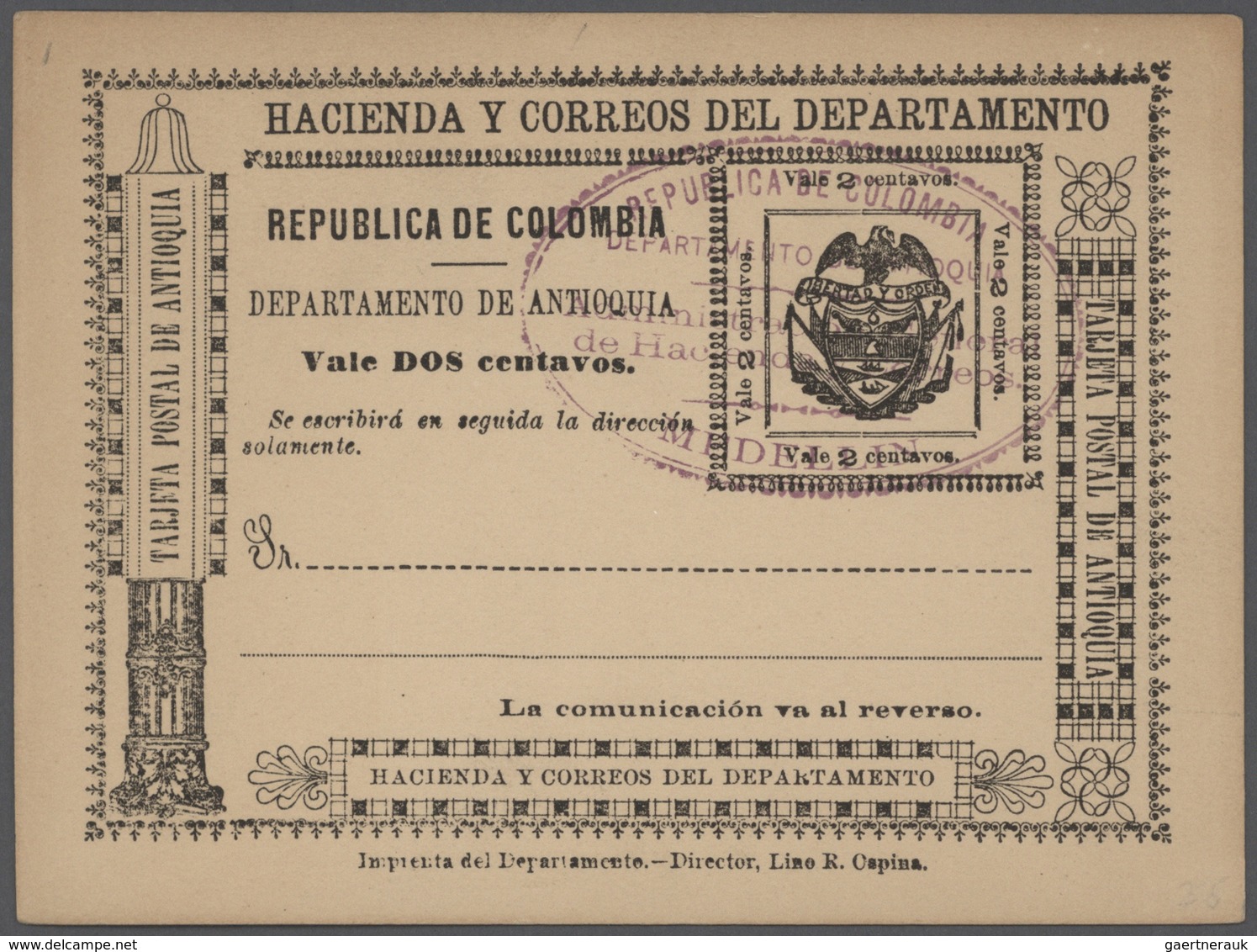 23344 Kolumbien - Ganzsachen: 1881/1923, Interesting Colllection With Ca.30 Different Mint Postal Statione - Colombie