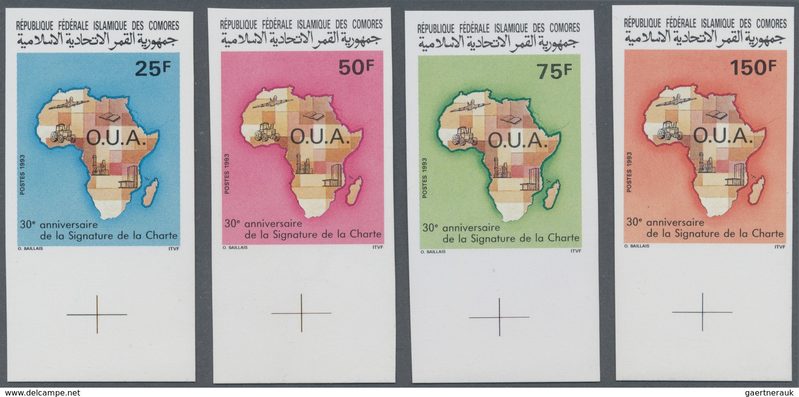 23349 Komoren: 1993, 30 Years Charta Of Organisation For African Unity (O.U.A.) Complete Set Of Four Stamp - Autres & Non Classés