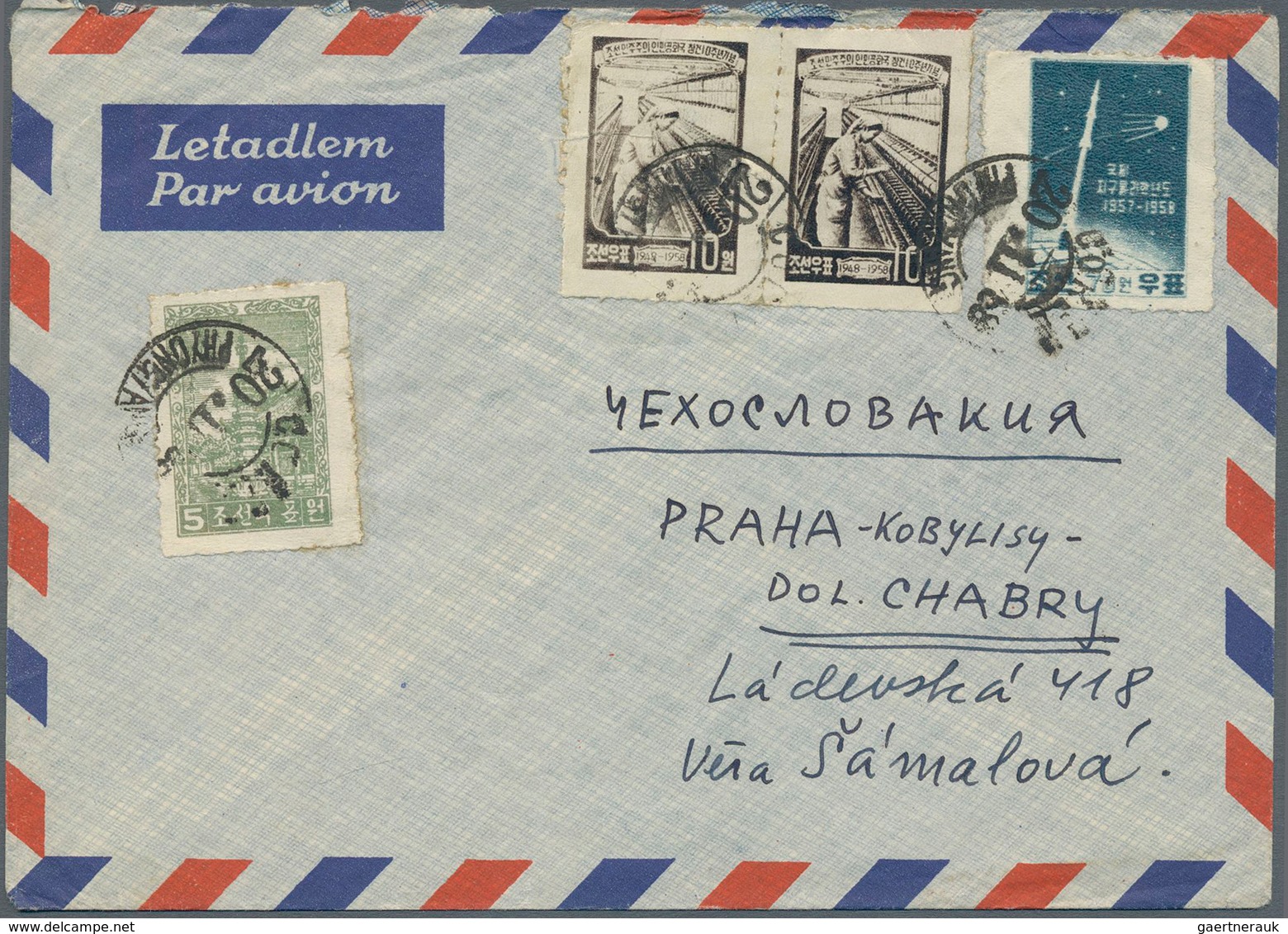 23357 Korea-Nord: 1950/59, covers/used ppc (11) with a variety of frankings, all overseas and mostly to Cz