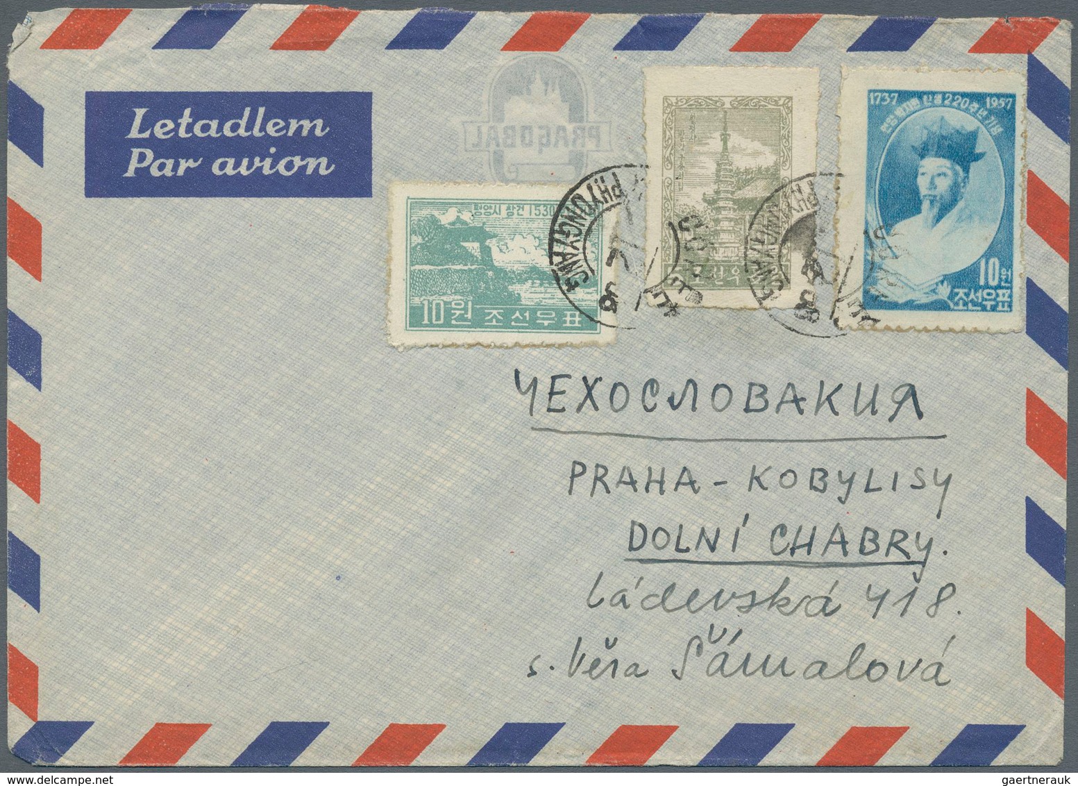 23358 Korea-Nord: 1950/59, Covers/used Ppc (15) With A Variety Of Frankings, All Overseas And Mostly To Cz - Corée Du Nord