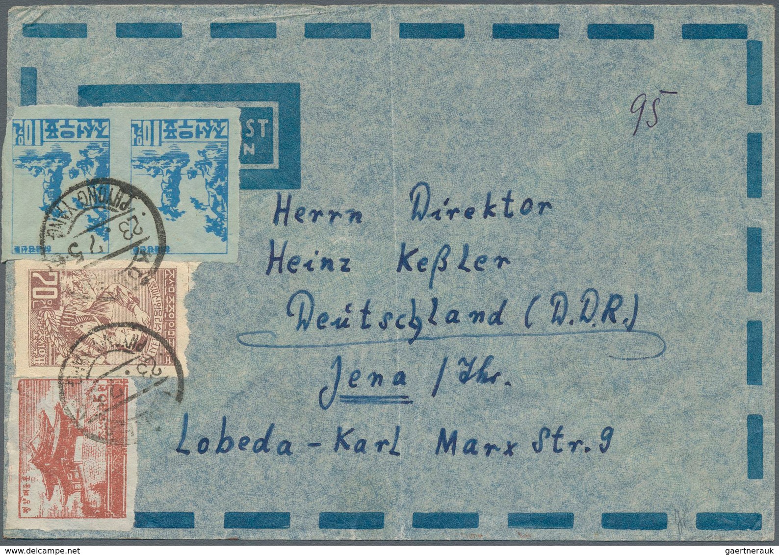 23358 Korea-Nord: 1950/59, covers/used ppc (15) with a variety of frankings, all overseas and mostly to Cz