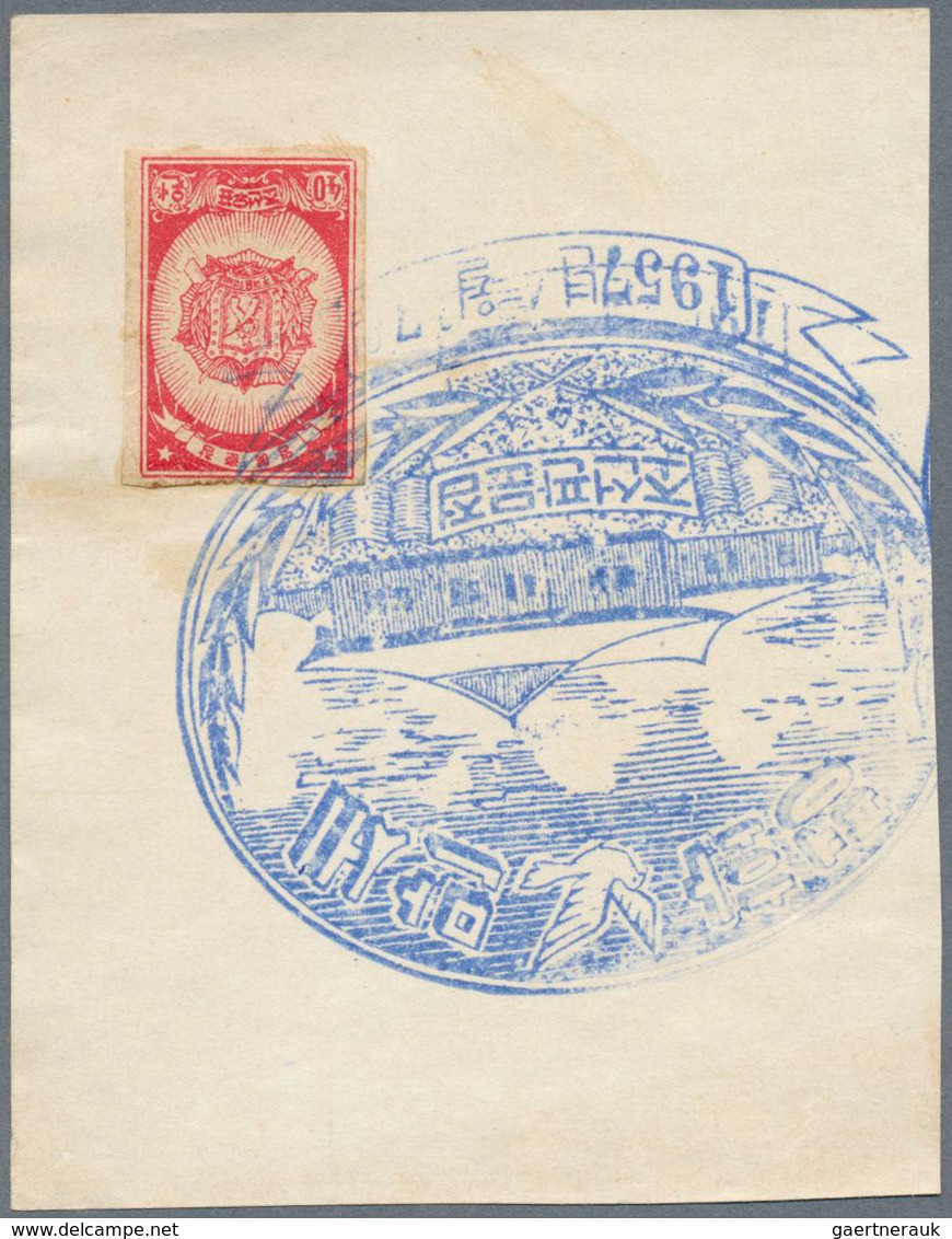 23361 Korea-Nord: 1952/63 (ca.), Cut-outs From Commercial Mail To Sweden Inc. Front Or Part-front Covers ( - Corea Del Norte