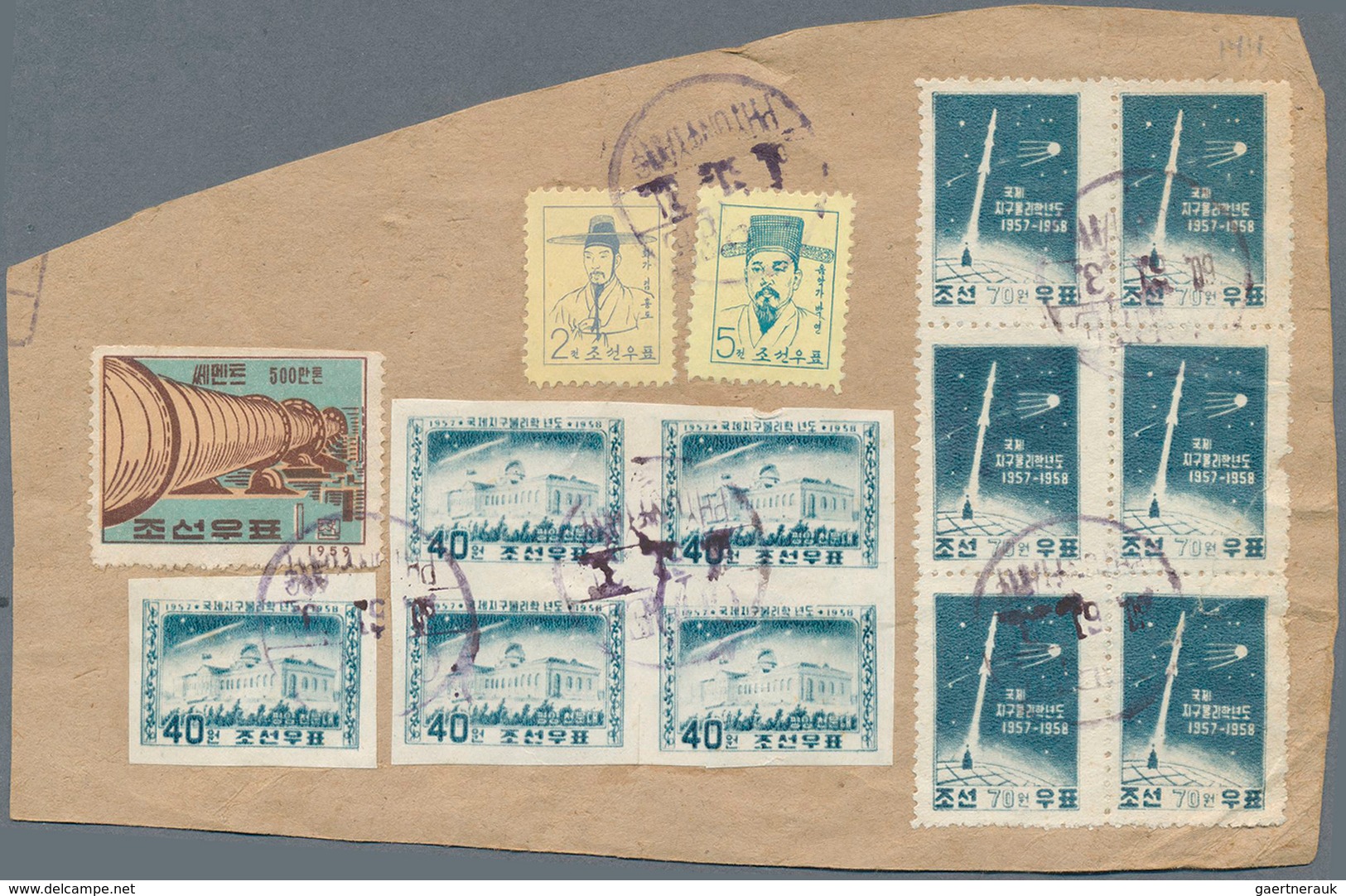 23361 Korea-Nord: 1952/63 (ca.), cut-outs from commercial mail to Sweden inc. front or part-front covers (