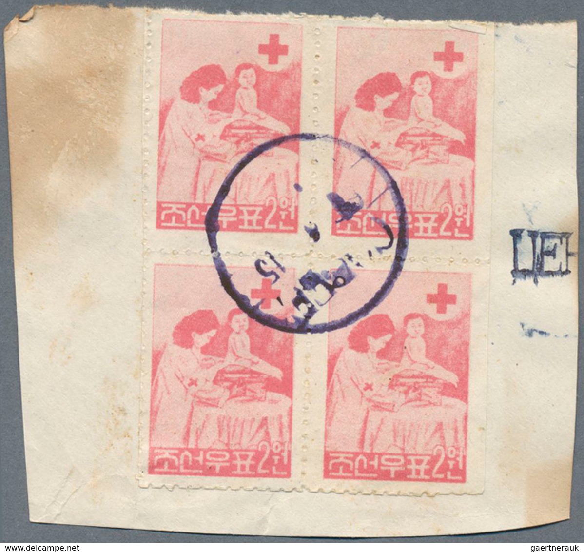 23361 Korea-Nord: 1952/63 (ca.), cut-outs from commercial mail to Sweden inc. front or part-front covers (