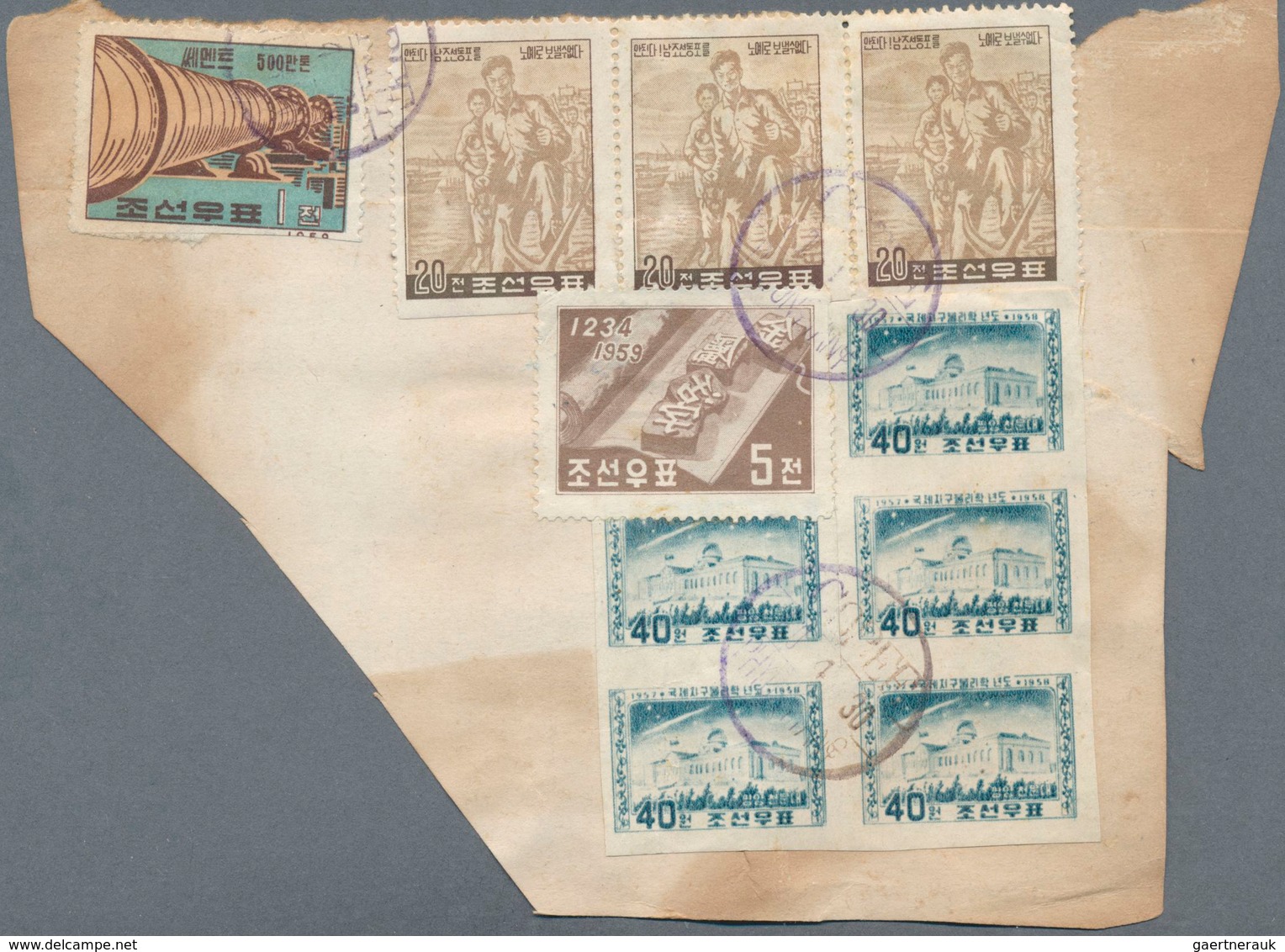 23361 Korea-Nord: 1952/63 (ca.), cut-outs from commercial mail to Sweden inc. front or part-front covers (