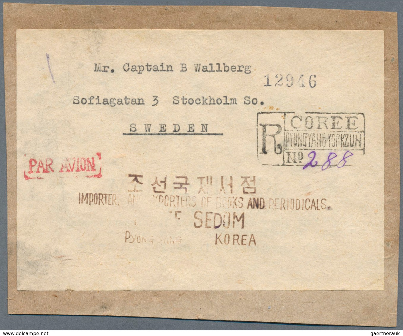 23361 Korea-Nord: 1952/63 (ca.), cut-outs from commercial mail to Sweden inc. front or part-front covers (