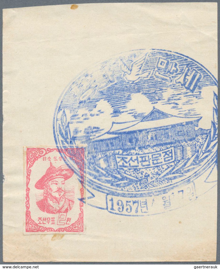 23361 Korea-Nord: 1952/63 (ca.), cut-outs from commercial mail to Sweden inc. front or part-front covers (