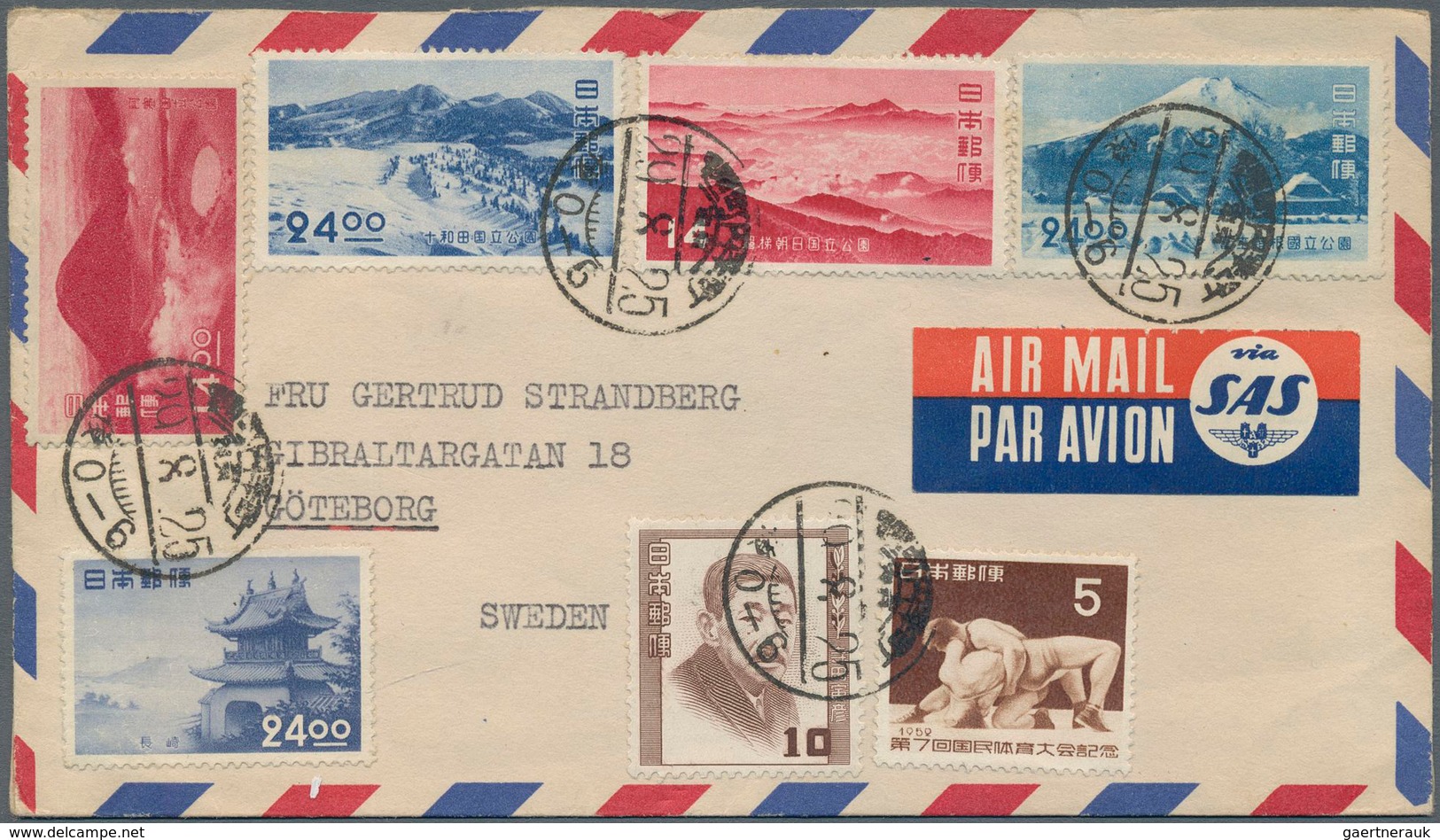 23370 Korea-Süd: 1954/55, Korean War, Neutral Nations Supervisiory Comittee NNSC Airmail Covers (8) Forwar - Corée Du Sud