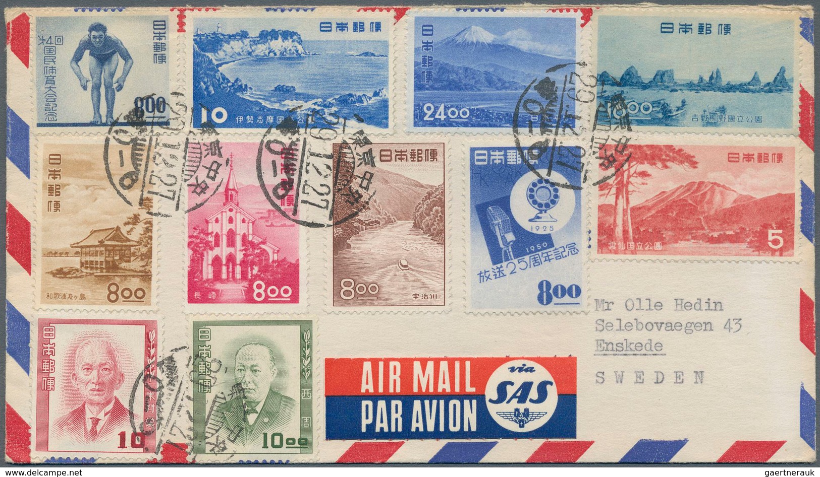 23370 Korea-Süd: 1954/55, Korean war, neutral nations supervisiory comittee NNSC airmail covers (8) forwar