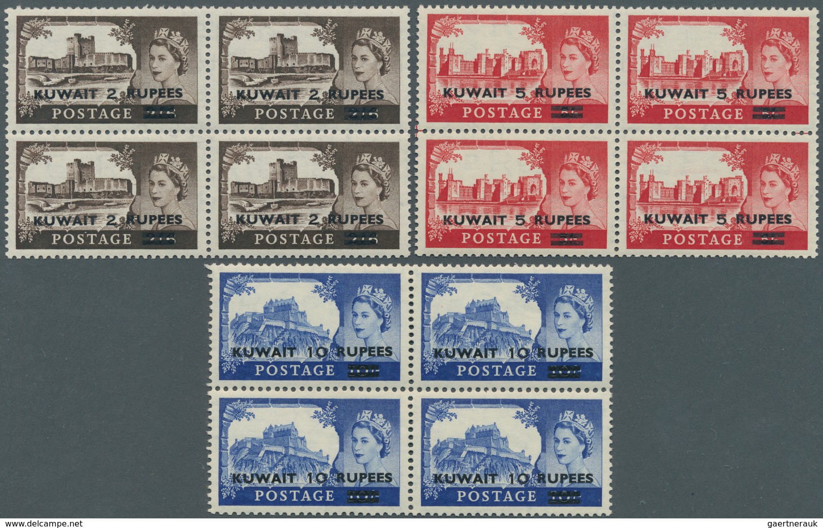 23396 Kuwait: 1950/1957, Definitives KGVI And QEII, U/m Assortment Of Better Sets: Kuwait SG 84/92, 107/09 - Koeweit