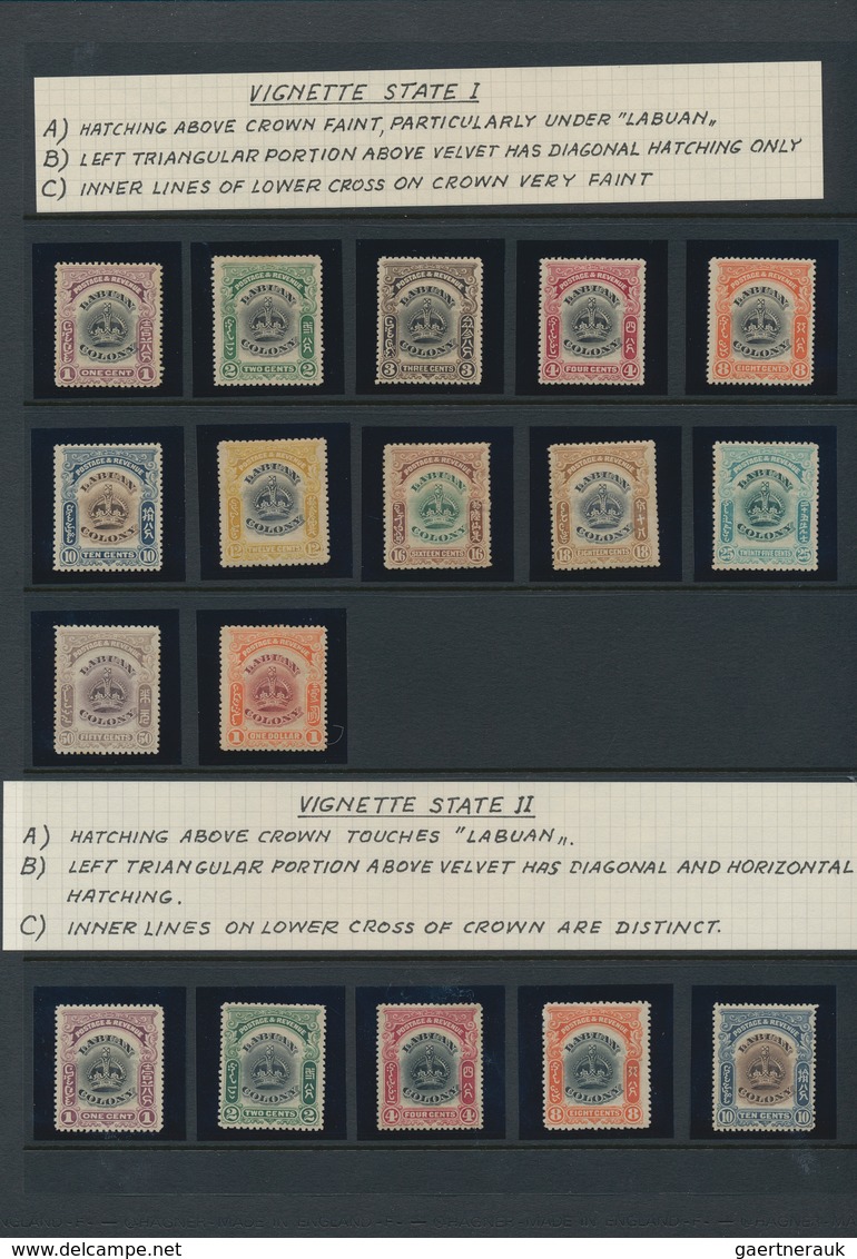 23401 Labuan: 1902-03 'Crown' Definitives: Specialized Collection Of More Than 330 Stamps Of All Values Fr - Autres & Non Classés