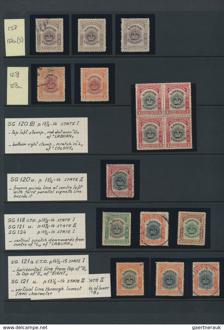 23401 Labuan: 1902-03 'Crown' Definitives: Specialized Collection Of More Than 330 Stamps Of All Values Fr - Autres & Non Classés