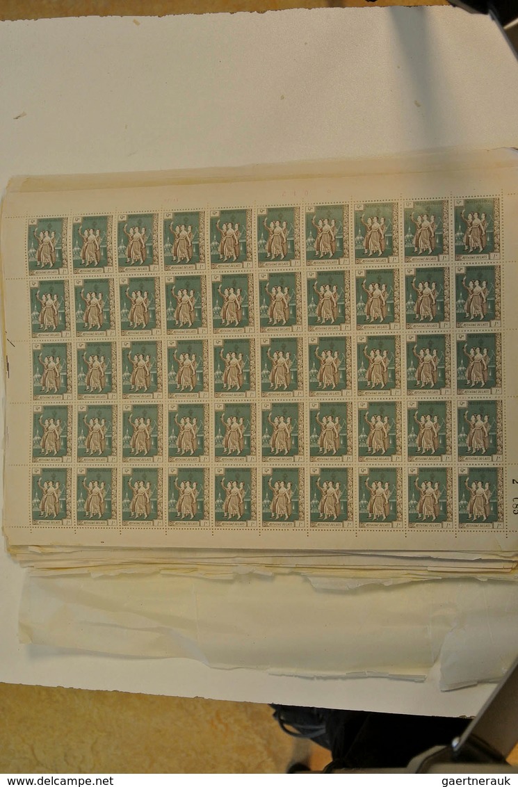 23404 Laos: 1961: Little box with complete sheets of revolutionary issues Pathet-Lao 1961. Michel no's 1,