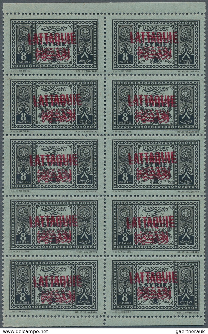 23406 Latakia: 1931/1933, U/m Accumulation Of Apprx. 410 Stamps Showing Inverted Resp. Double Overprint, M - Lettres & Documents